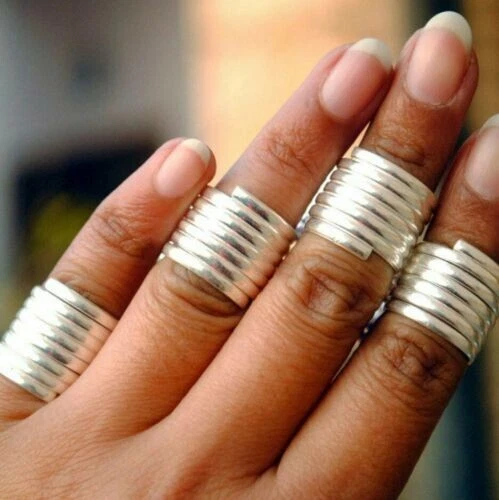 Spule Zehring 2 Stück Schlicht Spiral Helix Knöchelschutz Fuß Schmuck 925 Silber - Bild 3 von 3