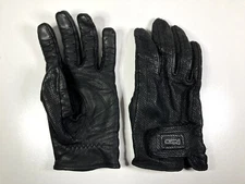 POKERUN Black Warm LEATHER MOTORCYCLE GLOVES Lady Gear Biker-Style Women's L