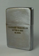 1950's Zippo Lighter PAT. PEND. 2517191 FRUEHAUF TRAILER CO. DAYTON OHIO