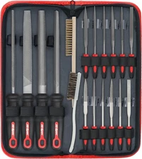 Hi-Spec 18Pc Hand Metal File Set Drop Forged Alloy Steel File Set w/ Carry Case