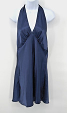 Fredericks of Hollywood Womens Black Satin Slip Dress Sz M Lingerie Glamour