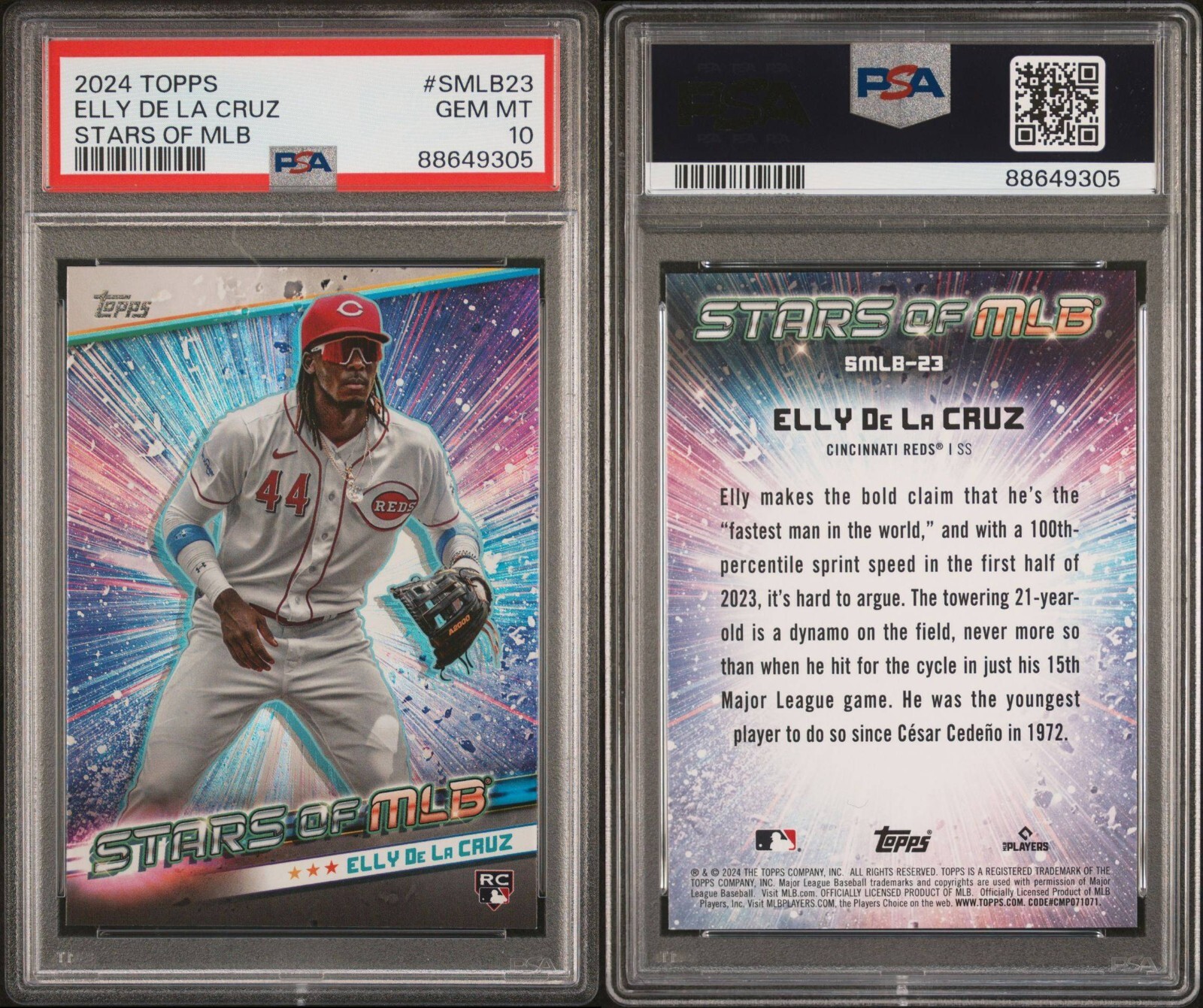 Elly De La Cruz 2024 Topps Stars Of MLB Rookie Card RC #SMLB23 PSA 10 GEM MINT