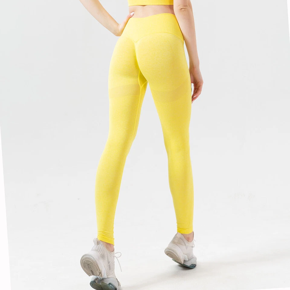 Sexy Mujeres Leggings Ajustados Cintura Alta Leggins Sin Costuras Fitness Leggings Yoga Pantalones Foto 4 de 4