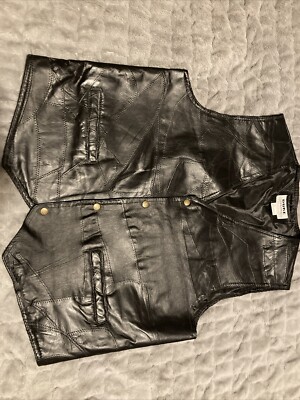 100% Genuine Leather Duke Haband Men's L Black Motorcycle