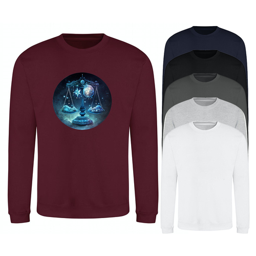 Sweatshirt Star Sign Libra Horoscope Astrology Zodiac Art Unisex Sweater Jumper - Picture 36 of 37