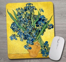 Van Gogh Art - Irises in Vase  Mouse Pad / PC Mousepad  Gifts for Artists