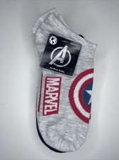 Avengers Marvel Women's No Show Socks, 3-Pack Gray, White Navy NEW