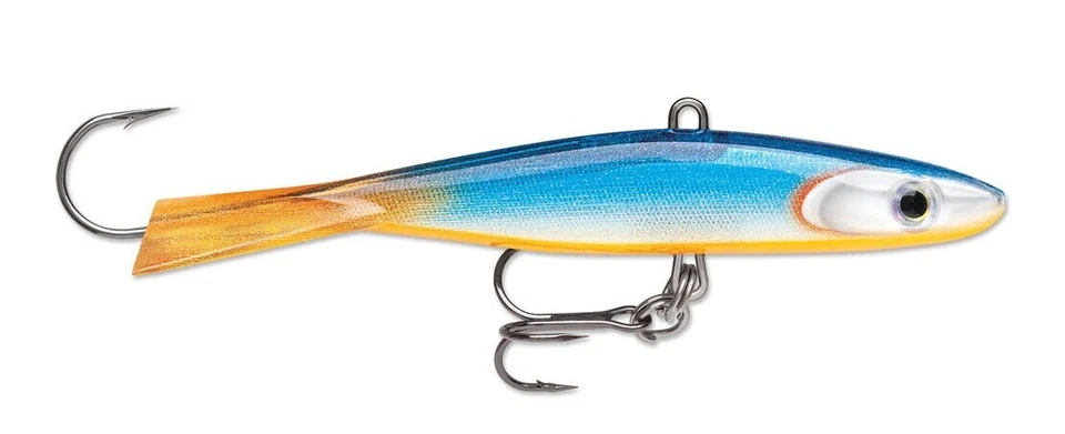 Rapala Jigging Shadow Rap 3.5", 5/8oz Fishing Lure, Blue Silver Red - JSDR09BSR