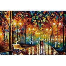 Jigsaw Puzzle 1000 Pieces Scenery Landscape Puzzle - Rainy Night Walk