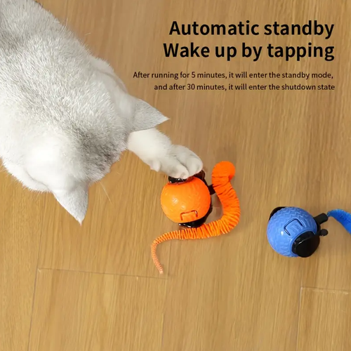 Interaktiver Katzenspielzeug Ball USB Wiederaufladbar mit Schwanz Smart Motion Haustierspielzeug Indoor - Bild 5 von 18