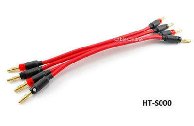 8'' Hi-Quality Ultra Flex Bi-Wire Banana Plug Speaker Jumper Cable Set, HT-S000