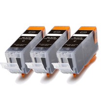 3 PK BLACK Ink w/ CHIP for PGI 225 BK Canon Pixma MG5220 MG5320 MG6120 MG6220
