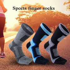 3/1Pairs Men Five Finger Toe Athletic Sport Casual Solid Crew Ankle Cotton Socks