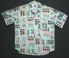 Vintage XL Vibrant Big Sur California Hawaiian 100% cotton Shirt Surfer USA MADE