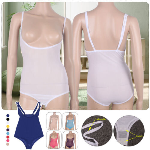 Women Belly Dance Body Stocking Sleeveless Stretch Mesh Sling Leotard Bodysuit - Picture 2 of 22
