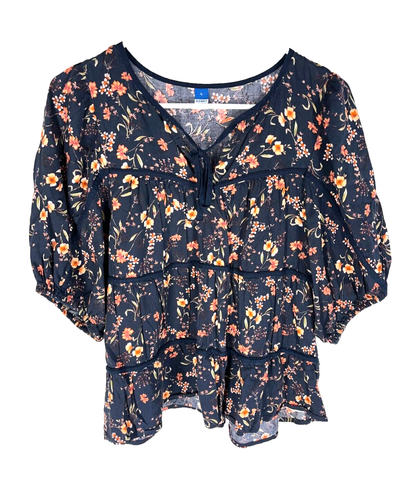 Top Tunique TORRID Taille 2X - Imprimé Floral Bohème - Sans Manches - Noir