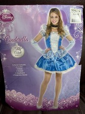 NEW Adult Small 2-4 Cinderella Dress Halloween Costume Disney Princess 5 Piece
