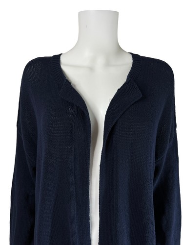 James Perse Standard Cardigan Sweater Open Front Knit Navy Blue Cotton Sz 4 XL - Picture 9 of 16