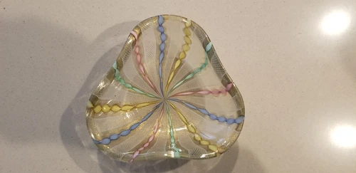 Vintage Murano Art Glass Bowl Mid Century Alfredo Barbini