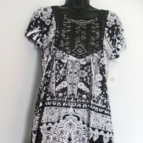 One World Sleeveless Black and White Top S NWT. - Picture 2 of 8