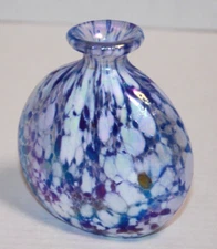 Vintage Blue & White Art Glass Vase