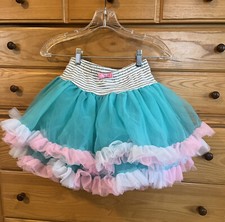 Jona Michelle Girls Tutu Skirt Size Large 7 ,Pink, White, Deep Sea foam, Gray