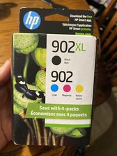 HP 902XL T0A39AN Cyan Magenta Yellow Black Ink Cartridges 4 Pack 06/2026
