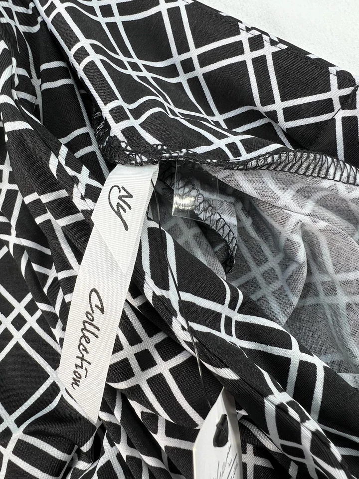 NY Collection Maxi Skirt Womens size Large Petite PL Black White Pull on New - Image 3 of 4