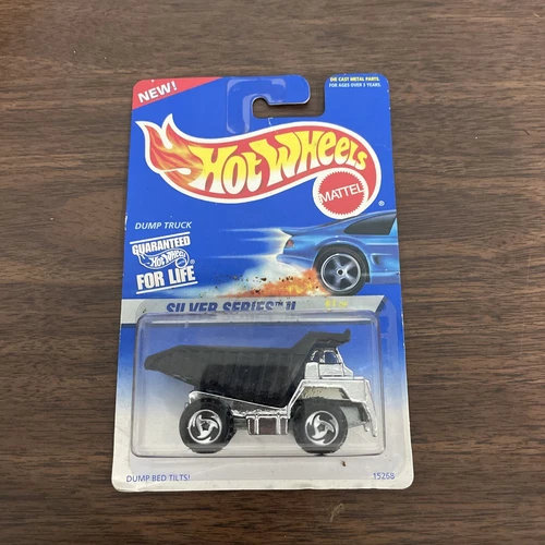 Vintage Hot Wheels Silver Series 2 Black Bed ChromeDump Truck BLISTERPACK CARDED