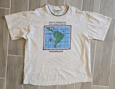 Vintage Travel T-shirt XL Gray Single Stitch Made In USA Noordam Cruise Ship