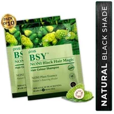 BSY Noni Black Hair Magic Hair color shampoo (20ml x 10 Sachets)