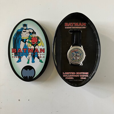 バットマン BATMAN FOSSIL NO.3 LIMITED EDITION Vintage 1994 Batman Fossil Wristwatch No2 In No3 Tin Marvel