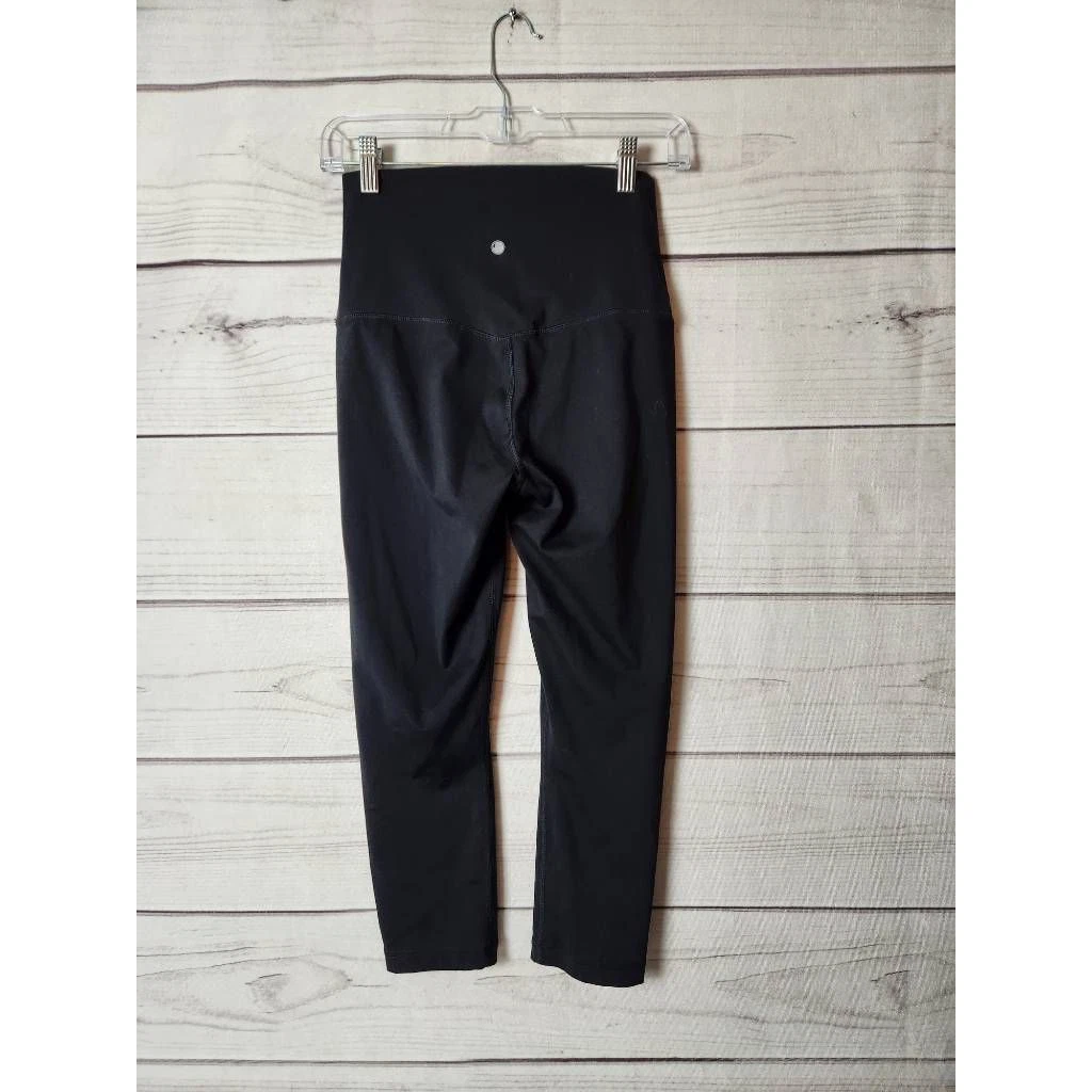 yogalicious capri solid high rise wide waistband cropped leggings