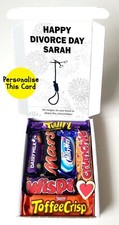 DIVORCE DAY congratulations GIFT CHOCOLATE BOX CARD friend noose X husband wife