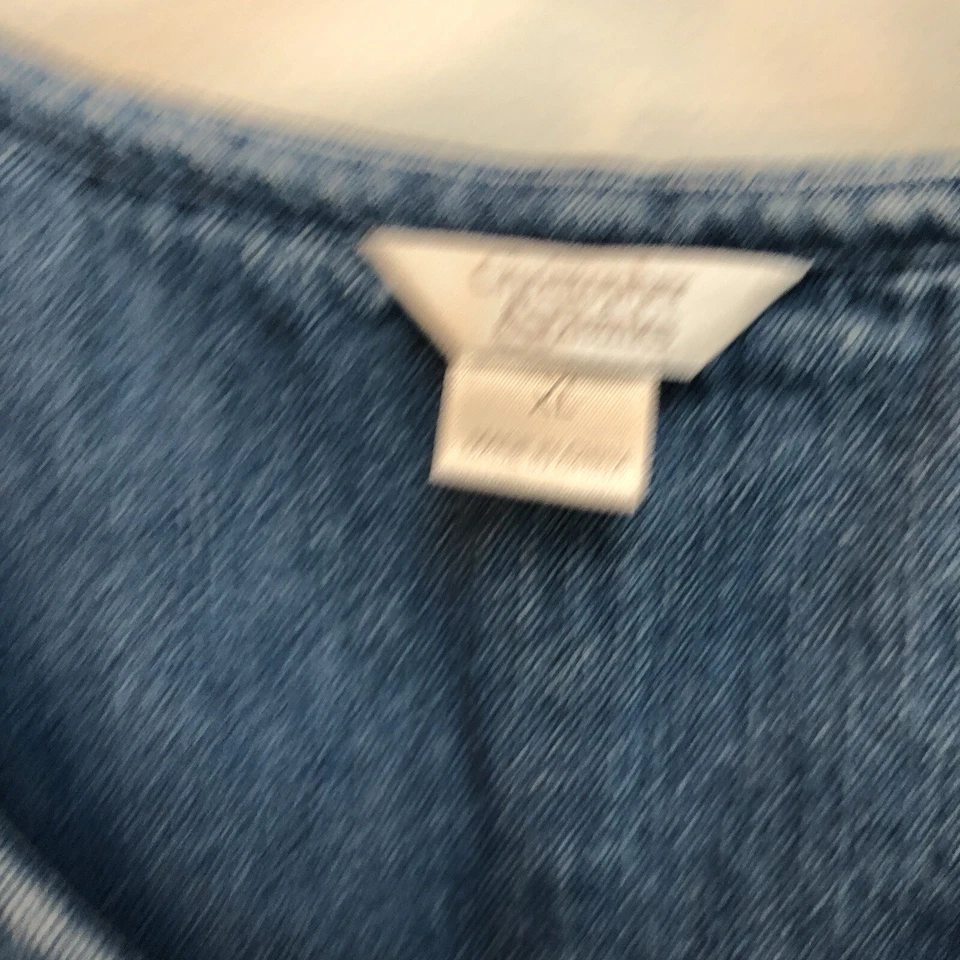 Vestido Jersey Christopher & Banks Denim Mono Profesor de Escuela Bordado Talla XL Foto 3 de 4