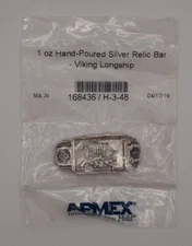 😃Viking Longship Boat Hand Poured 1 Oz .999 Fine Silver Bar APMEX SEALED