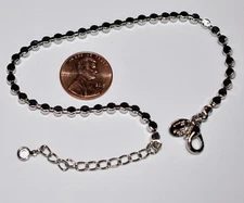 COOKIE LEE ANKLET * SILVERTONE * CRYSTAL RHINESTONES * 10" LONG * NEW