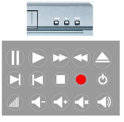 Symboles pour lecteur, DVD CD Video play pause stop rewind autocollant ...