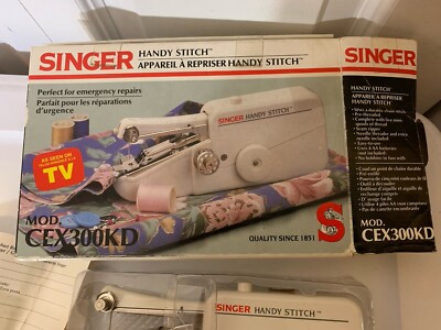 Singer Handy Stitch Handheld Sewing Machine Model CEX300K Cordless W/ Box