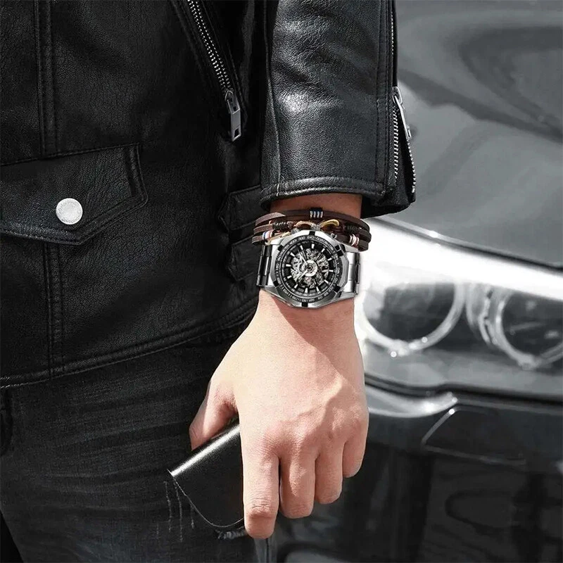 Stainless Steel Waterproof Mens Watches Luxury Automatic Mechanical Wristwatch - image 2 of 4