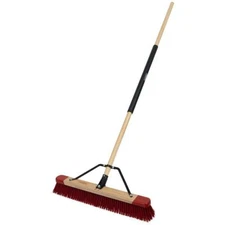 Harper Push Broom Red Wet/Dry Hardwood/Steel Handle Hard Bristle 24 in. Width