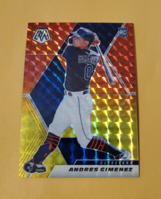 2021 Mosaic Choice Fusion Red & Yellow Prizm /64 Andres Gimenez
