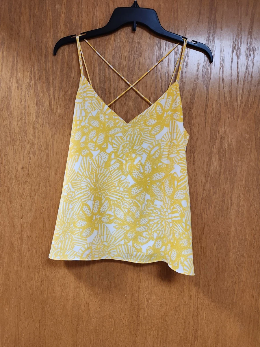 H&m yellow top floral top