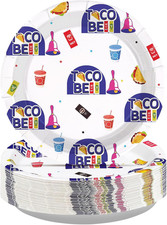 50 Pcs Taco Paper Plates 9" Cartoon Quesadilla Dessert Plates Disposable Burrito