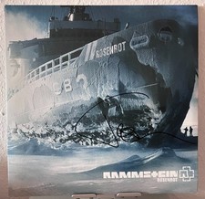 ORIGINAL Autogramm von Till Lindemann. Auf VINYL 12". RAMMSTEIN. "ROSENROT"