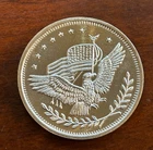 1 Troy Oz. .999 Fine Silver  round ~ Flying Eagle  / Scales  AU condition