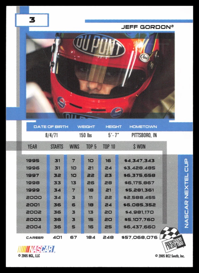 2005 Press Pass Eclipse #3 Jeff Gordon - Image 2 of 2