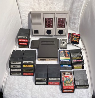 RETRO GAMING FANS! 1980s INTELLIVISION II +  INTELLIVOICE W/  23 GAMES + SLEEVES