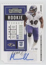 2020 Panini Contenders Rookie Ticket Stub 27/40 Malik Harrison #176 Auto 7i2