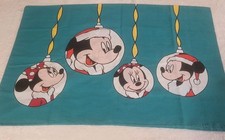 Vintage Disney Mickey  Minnie Mouse Christmas Standard Size Pillow Case 20x27